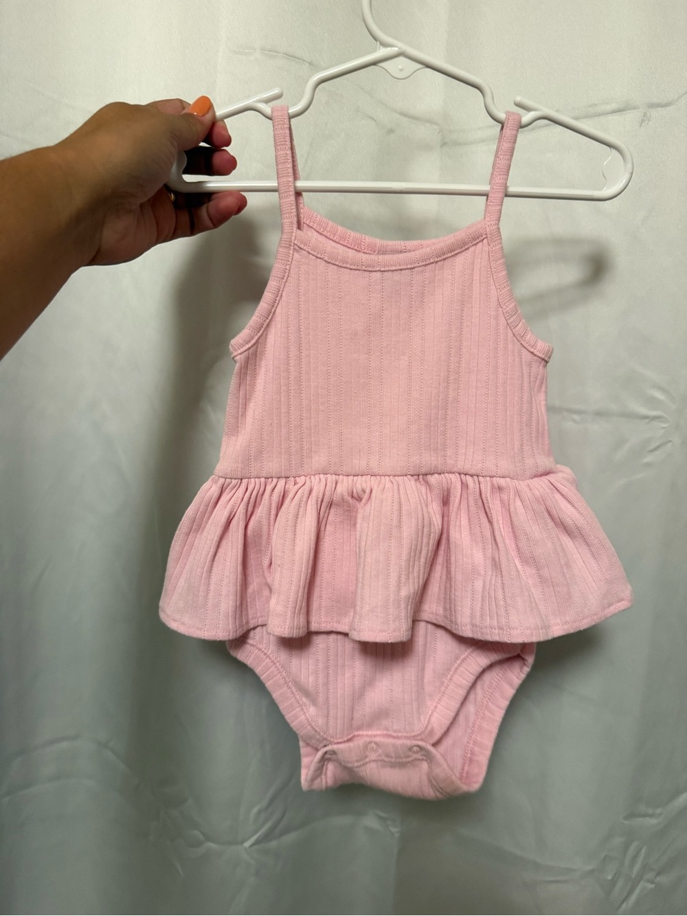 Old Navy Light Pink Ribbed Baby Peplum Onesie